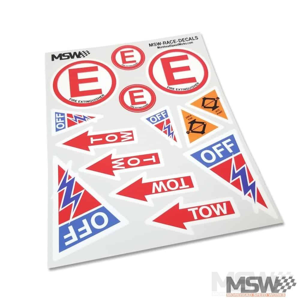 Race Safety Decals Sheet
