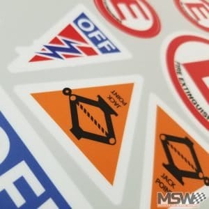 Race Car Safety Decals by MSW 8