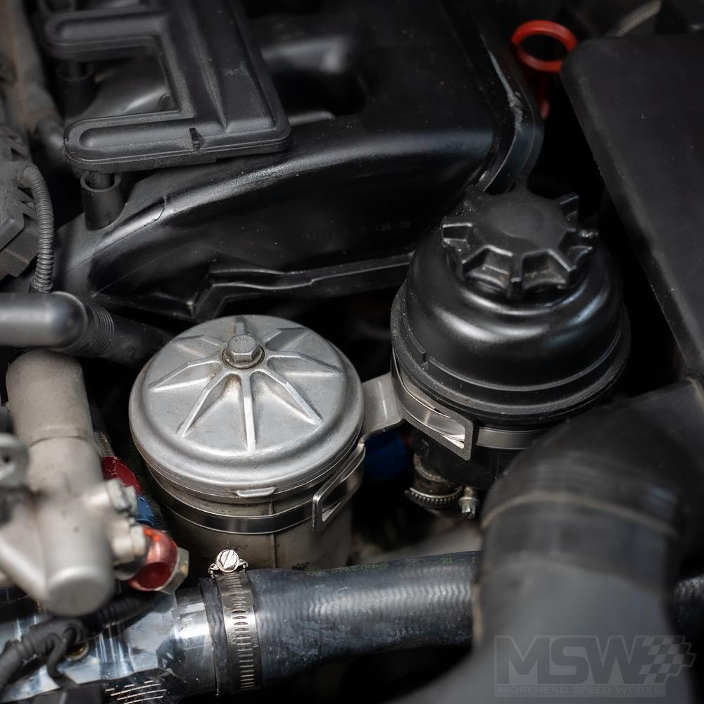 MSW E46 Power Steering Reservoir Relocation Bracket - Image 2