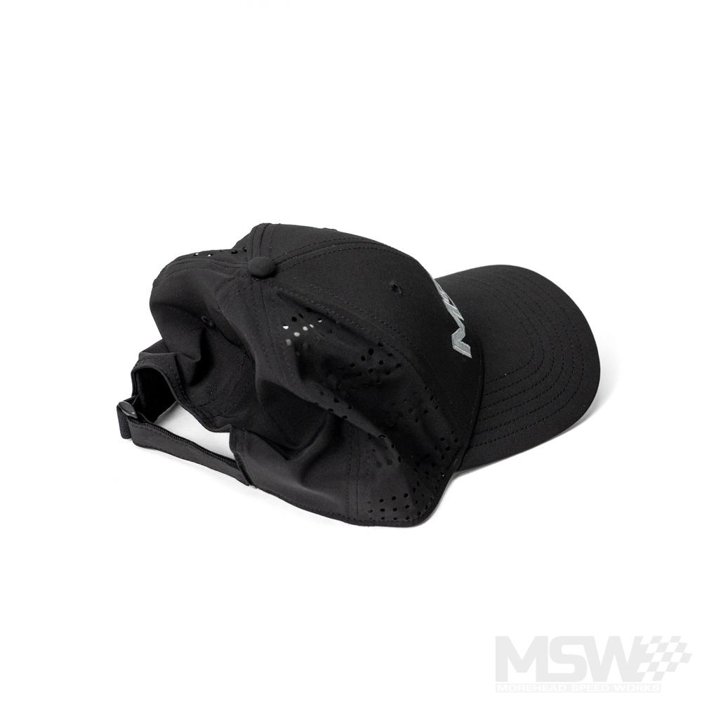 MSW Hat - Black - Perforated - Velcro Back - Image 3