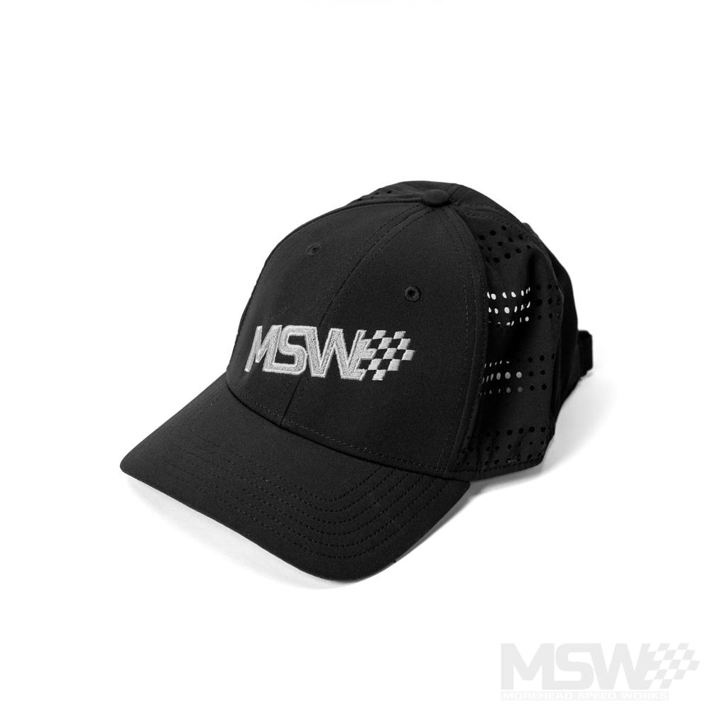 MSW Hat - Black - Perforated - Velcro Back - Image 2